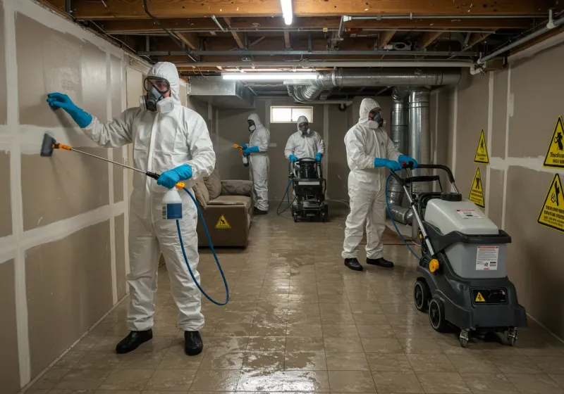 Basement Moisture Removal and Structural Drying process in Seven Lakes, NC